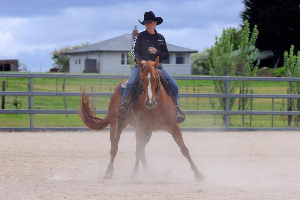 Sliding in Scoots at the TAS Reining Show
